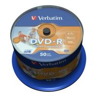 verbatim dvd r 16x 47gb spindle full face printable 50pcs photo