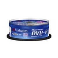 verbatim dvd r 16x 47gb cakebox white glossy printable 25pcs photo