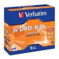 verbatim dvd r dual layer 8x 85gb matt silver jewel case 5pcs photo