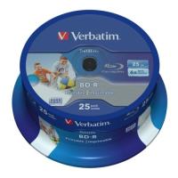 verbatim blu ray bd r 6x 25gb inkjet white cb 25pcs photo