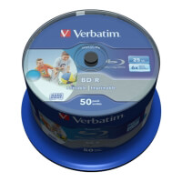 verbatim 43812 25gb x6 printable datalife bd r cb 50pcs photo