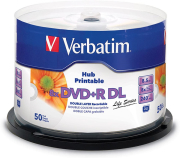 verbatim 97693 dvd r 85gb x8 dual layer print 50pcs photo