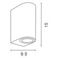eurolamp aplika toixoy up down obal gu10 ip54 mayri 145 82065 extra photo 1