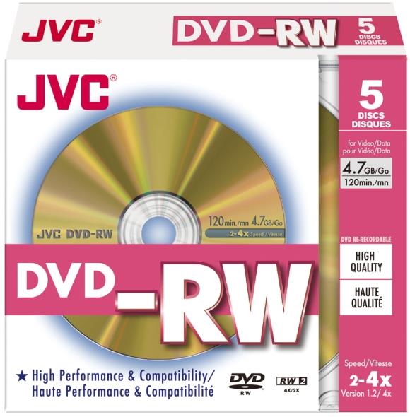 Jvc Dvdrw 4x 4,7gb Gold Matt Slim Case 5pcs Japan Made By Taiyo Yuden