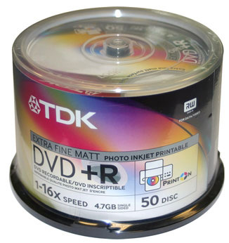 Tdk Dvd+r 16x 4.7 Gb Printable Cakebox 50pcs - Οπτικοι δισκοι (ANA.TDK0030)