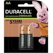 DURACELL RECHARGEABLE BATTERY R6 AA 2500MAH NIMH 2 PCS
