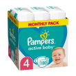 panes pampers active baby no4 9 14kg 180tmx monthly pack photo