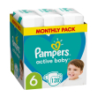 panes pampers active baby no6 xl 13 18kg 128tmx monthly pack photo