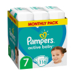 panes pampers active baby no7 15 kg 116tmx monthly pack photo
