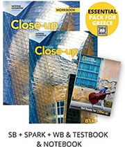 new close up b1 essential pack for greece students book spark workbook testbook notebook photo