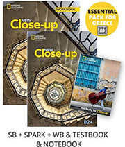 new close up b2 essential pack for greece students book spark workbook testbook notebook photo