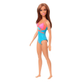 barbie doll beach brown hair doll with pink and blue swimsuit dhw40 extra photo 1