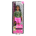 barbie fashionistas 144 brunette braids with neon green animal print shirt dark skin extra photo 4