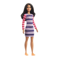 barbie fashionistas 147 brunette hair dress with stripes gyb02 extra photo 1