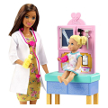 barbie pediatrician brown hair doctor toddler patient playset gtn52 extra photo 1