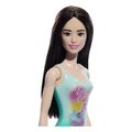 barbie beach black hair doll wearing tropical blue swimsuit extra photo 2