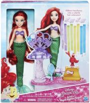 disney princess deluxe hair play fashion doll asst ariel s royal ribbon salon b6835 photo