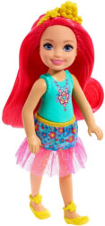 mattel barbie dreamtopia chelsea with pink hair 13cm gjj97 photo