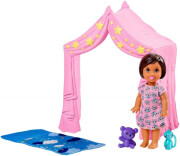 mattel barbie skipper babysitters inc pink tent with baby doll playset photo