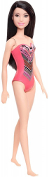 barbie doll beach black hair doll with pink graphic swimsuit dhw38 photo