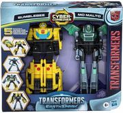 hasbro transformers earthspark cyber combiner bumblebee mo malto action figures photo