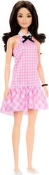 barbie fashionistas 224 brown hair with pink plaid dress doll photo