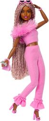 barbie fashionistas deluxe style doll with pink braids and dark skin photo