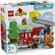 lego duplo 10473 fire truck with hose and firefighter photo