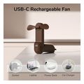 jisulife s010f8x05006 portable handheld fan life8 plus 4500mah brown extra photo 1