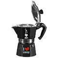 bialetti moka express 3fl black i love coffee extra photo 1
