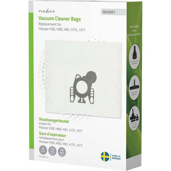 NEDIS DUBG900-4.1 HOOVER H60 / HOOVER H61 / HOOVER H73 / HOOVER H77 VACUUM CLEANER BAG 4PCS