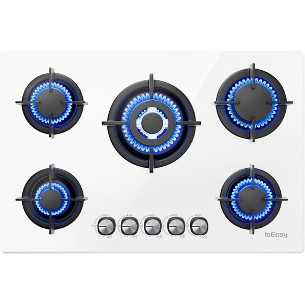 ISEASY MGBG-775 ΕΣΤΙΑ ΑΕΡΙΟΥ ΜΕ 5 ΚΑΥΣΤΗΡΕΣ (ΛΕΥΚΗ)