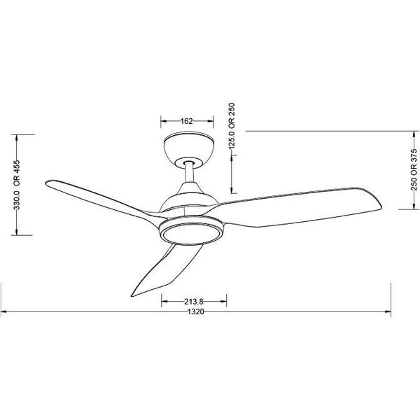 ΑΝΕΜΙΣΤΗΡΑΣ ΟΡΟΦΗΣ PRCF-80727 PRIMO 52'' 132ΕΚ. ΜΕ RC 1 ΦΩΣ LED 3ΦΤΕΡΑ IP66 ΜΕ WIFI ΛΕΥΚΟΣ