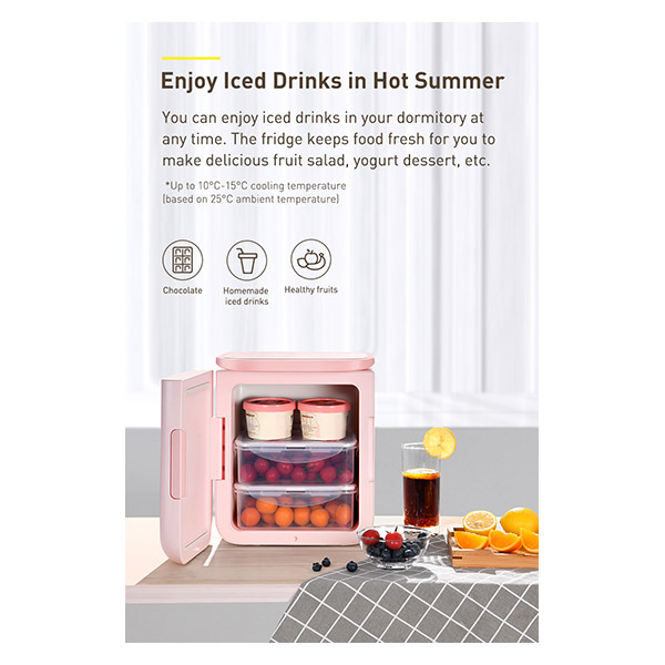 Baseus Igloo Mini Fridge 6l Cooler+warmer Pink Mini bars (HAP.540541)