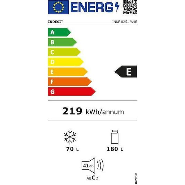 ΨΥΓΕΙΟΚΑΤΑΨΥΚΤΗΣ NO FROST INDESIT INKF 8251 W4E 250LT