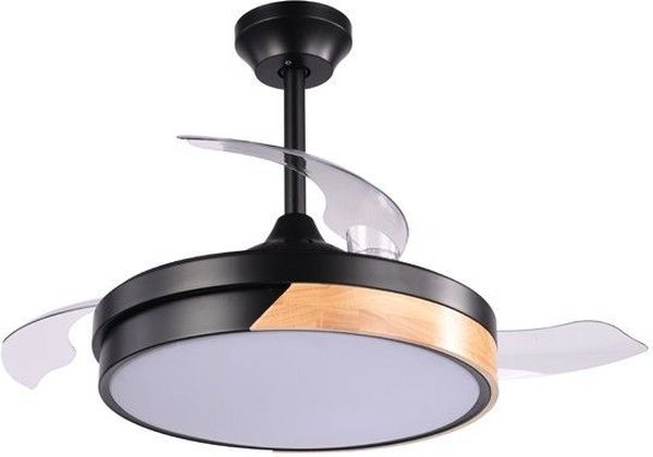 EUROLAMP ΑΝΕΜΙΣΤΗΡΑΣ ΟΡΟΦΗΣ ΜΑΥΡΟΣ ΜΕ ΑΝΟΙΓΟ/ΝΕΣ ΦΤΕΡΩΤΕΣ Φ107 ΗΧΕΙΟ BT LED ΦΩΣ RC 32W DC 300-25069