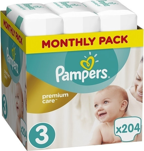 Pampers Premium Care No3 (6-10kg) 204 Tmx Monthly Pack - Πανες (HAP.315741)