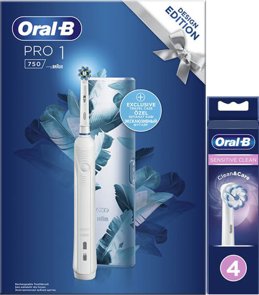 Oralb Bundle Οδοντοβουρτσα Oral B Pro1 750 Blue + 4τμχ Ανταλλακτικα