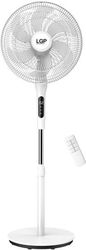 lgp round base stand fan 16 40cm 55w with remote control and timer white lam980046