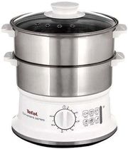 tefalvc1451 steam cooker 2 baskets freestanding 900 w white stainless steel photo