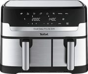 tefaldual easy fry grill ey905d double 83 l stand alone 2700 w hot air fryer stainless steel photo