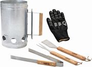 set psisimatos estia ergaleia kai ganti barbeque kai doxeio ekkinisis gia karboyna photo