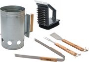 set psisimatos estia ergaleia kai boyrtsa katharismoy barbeque kai doxeio ekkinisis gia karboyna photo