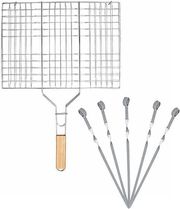set psisimatos estia sxara metalliki 49x30cm soyblakia bbq anoxeidota 6tmx photo
