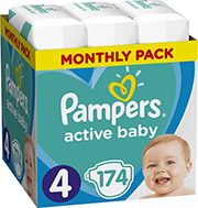 pampers active baby no4 9 14kg 174tmx monthly pack photo
