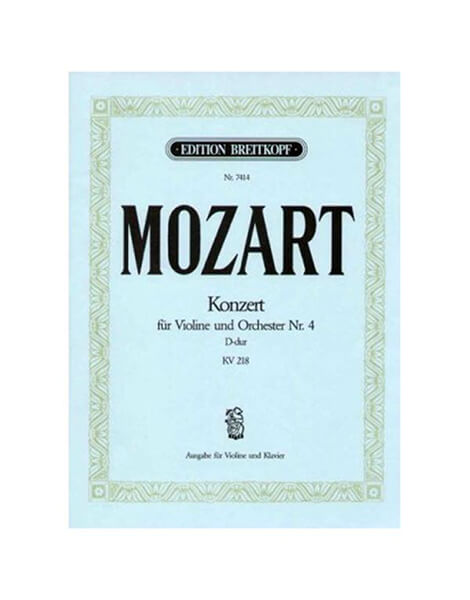Spartito Konzert 4 D-Dur KV 218 - Violino E Pianoforte Di Mozart