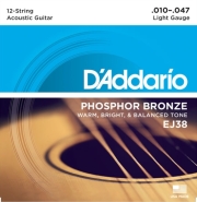 xordes akoystikis kitharas d addario ej38 12 string 10 47 phosphor bronze photo