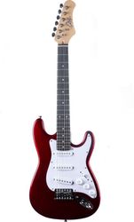 eko guitars st100 3 4 chrome red ilektriki kithara 3 4 typoy stratocaster kokkini photo