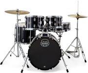 mapex comet jazz dark black akoystiko drum set me baseis kai piatinia photo
