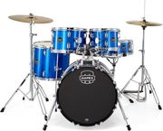mapex comet jazz indigo blue akoystiko drum set me baseis kai piatinia photo